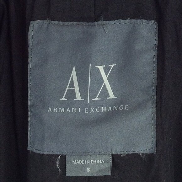 A|X Armani Exchange Trench Coat Mens Size Small Brown Double Breasted $300 - Picture 8 of 9